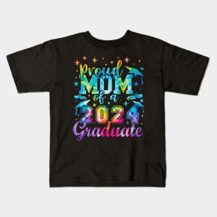 Proud Mom of a 2024 Graduate Mom Senior 2024 graphic Tie-Dye Kids T-Shirt